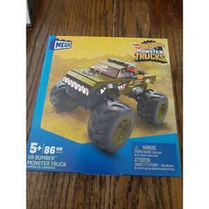 New Hot Wheels Monster Trucks Mega Mattel V8 Bomber Building Set 86 Pieces NWT